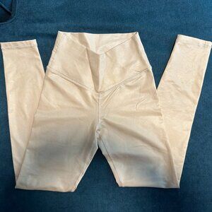 Aerie Crossover Textured Soft Oat Leggings